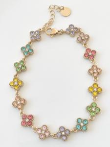 Bracelet Gina fleurs multi doré