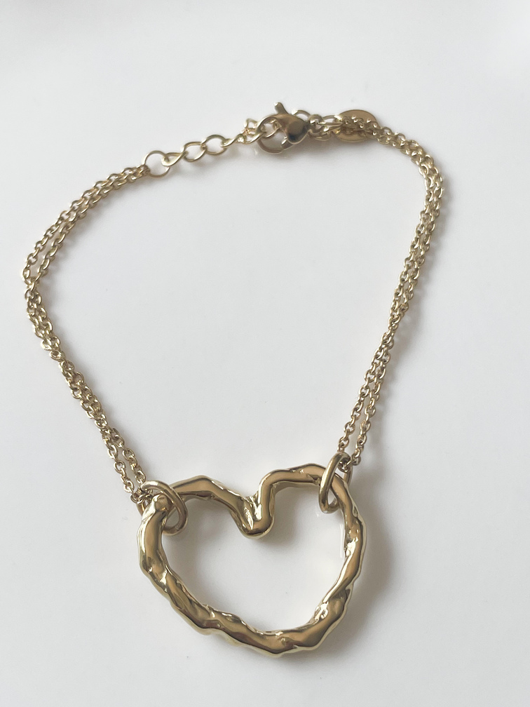 Bracelet coeur doré