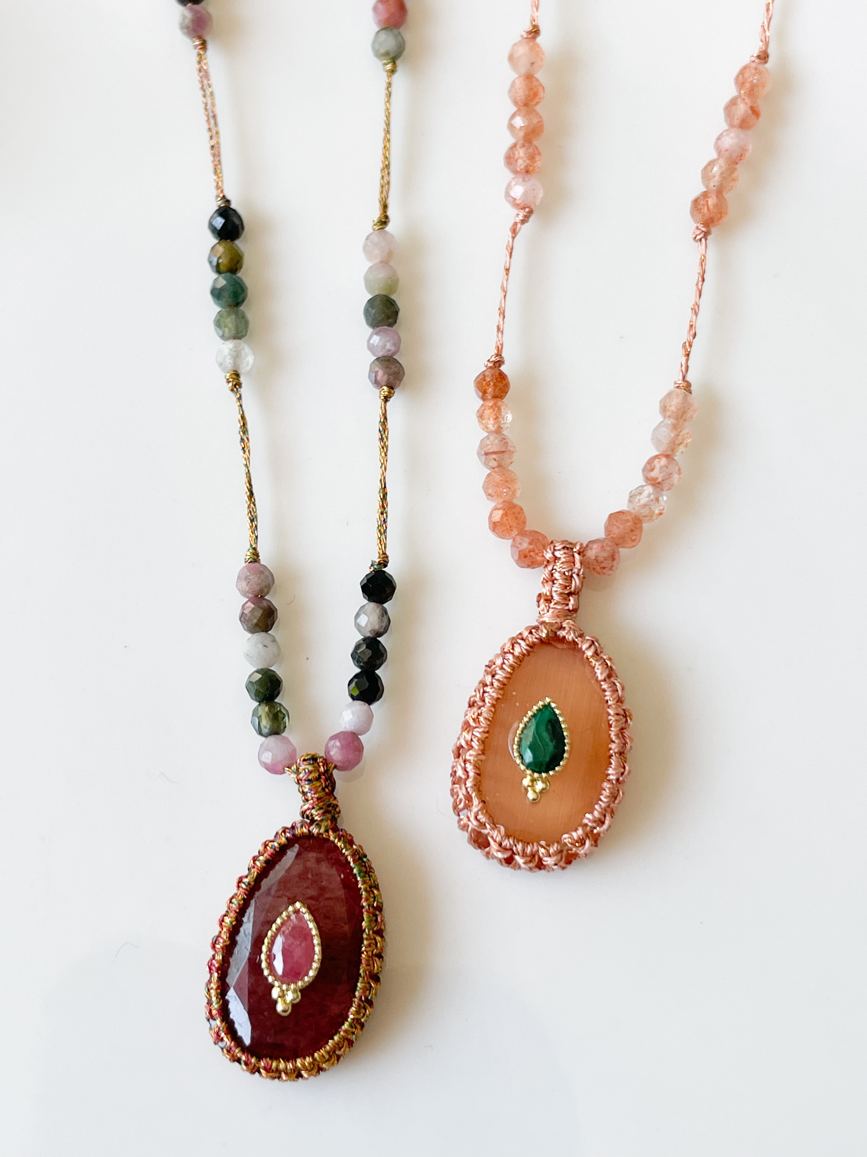 Collier pierre Moon rose doré