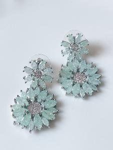 Boucles strass Madeleine bleu doré