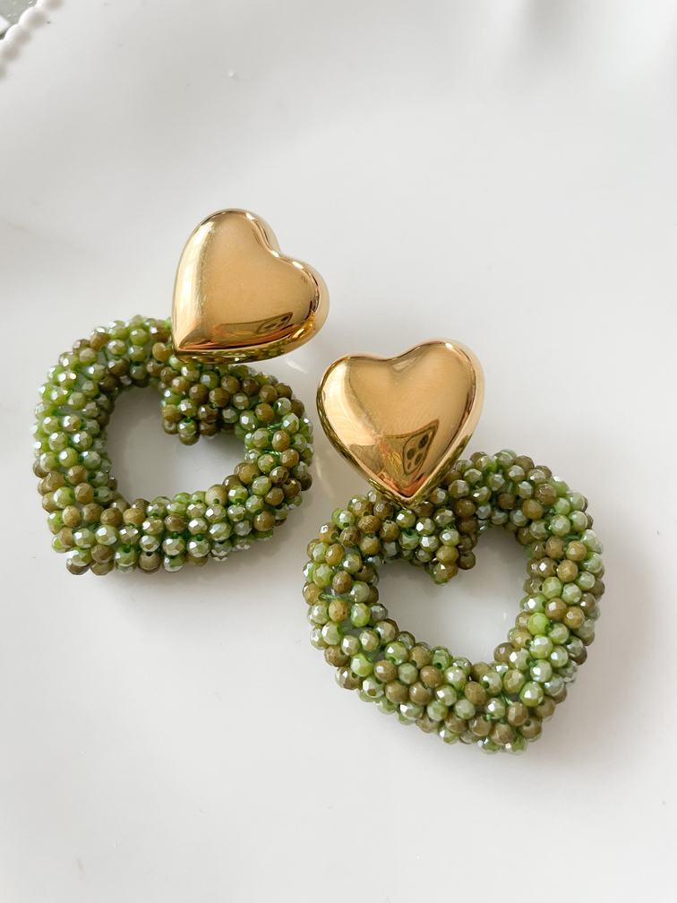 boucles Aurélie vert doré