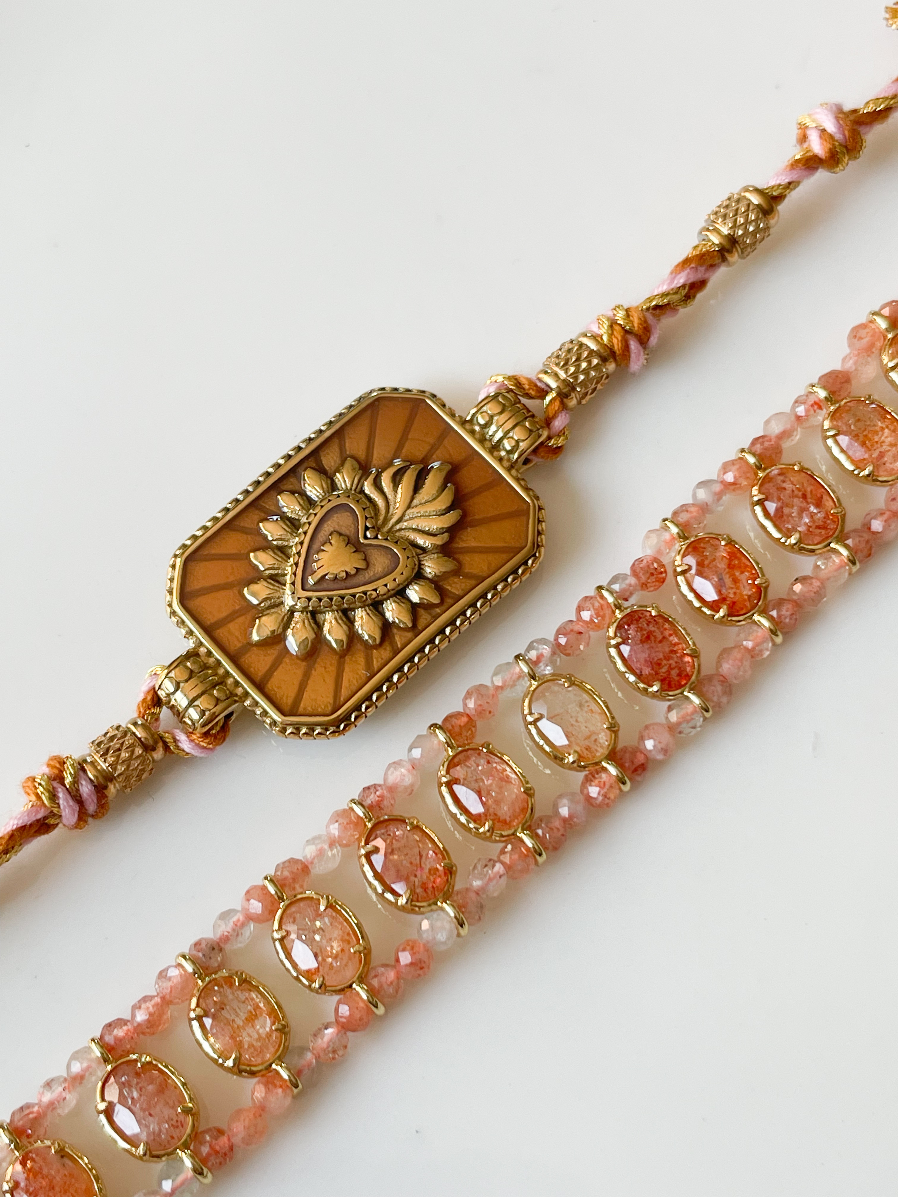 Bracelet Ex voto orangé doré
