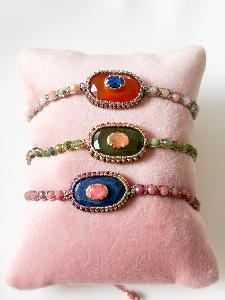 bracelet Jasmine brique doré