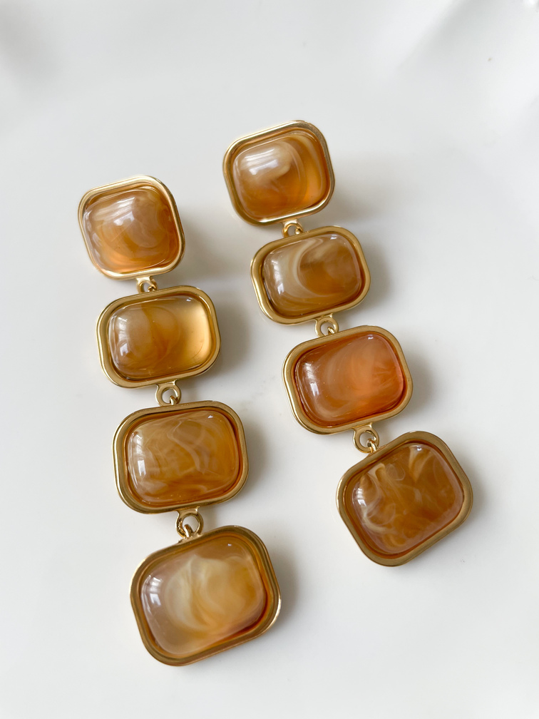 boucles Amélie beige doré