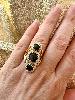 Bague Rio strass noir doré