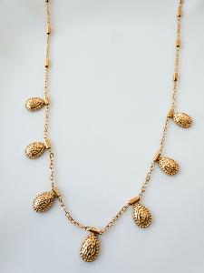 Collier gouttes gravées doré