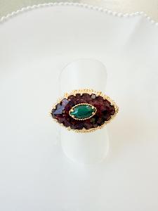 bague pierres Naya prune doré 