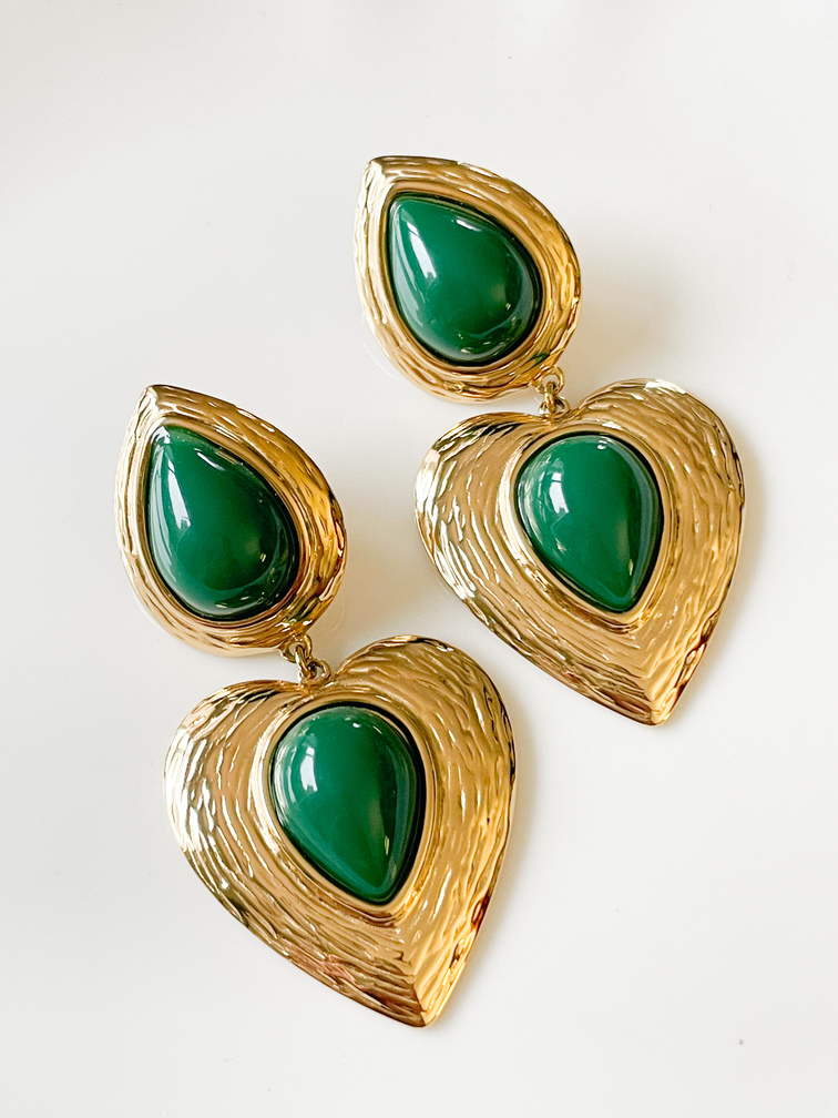 Boucles Simone vert doré