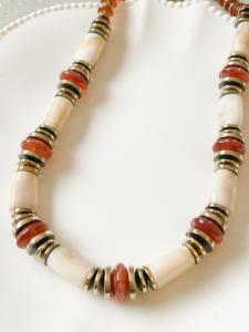 Collier Bianca marron doré