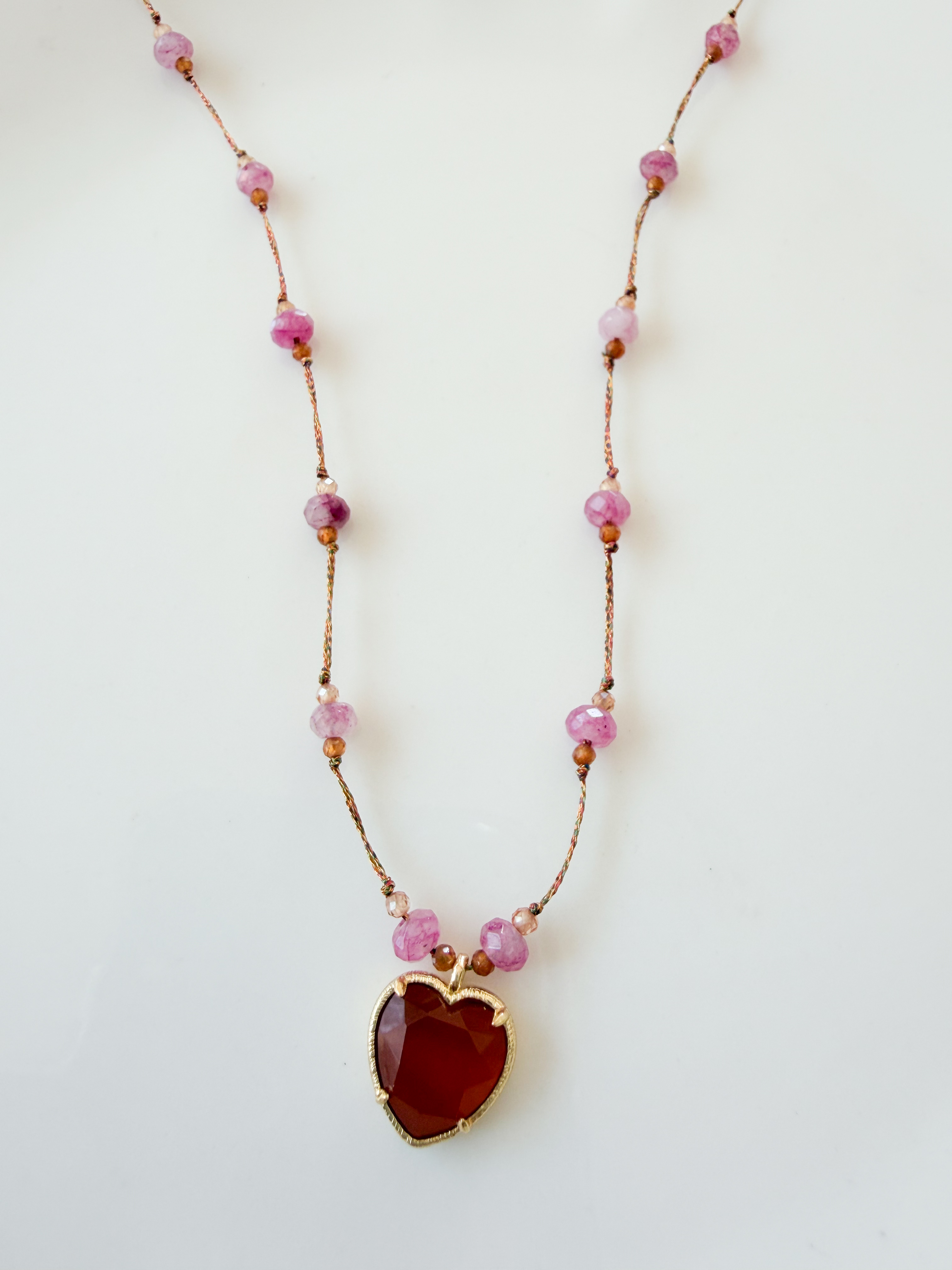 Collier pierre Love rose doré