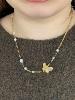 Collier Papillon blanc doré
