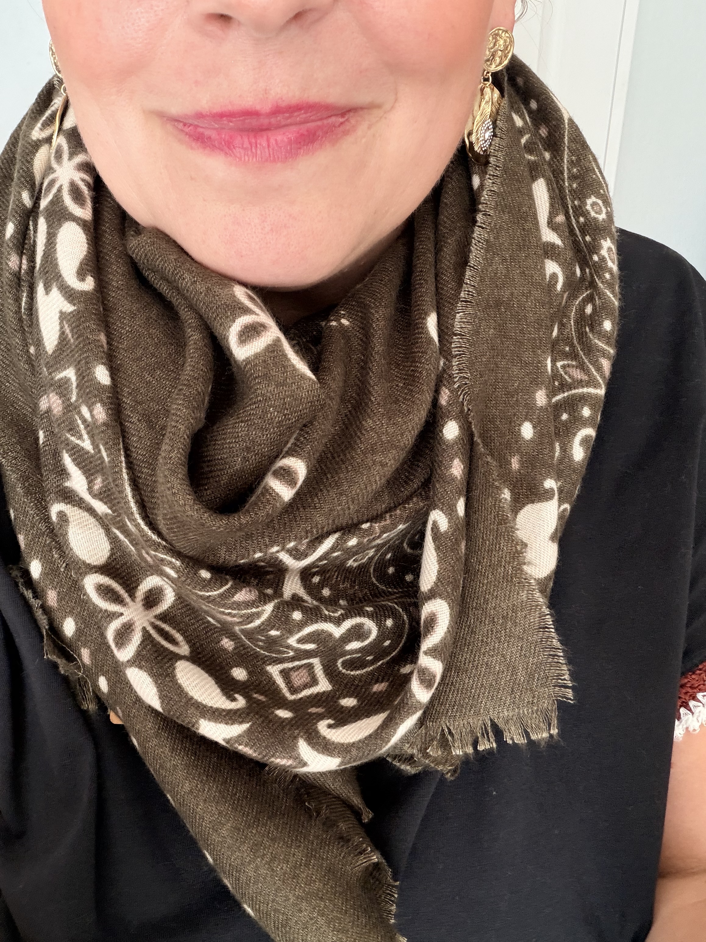 foulard bandana grand modèle kaki
