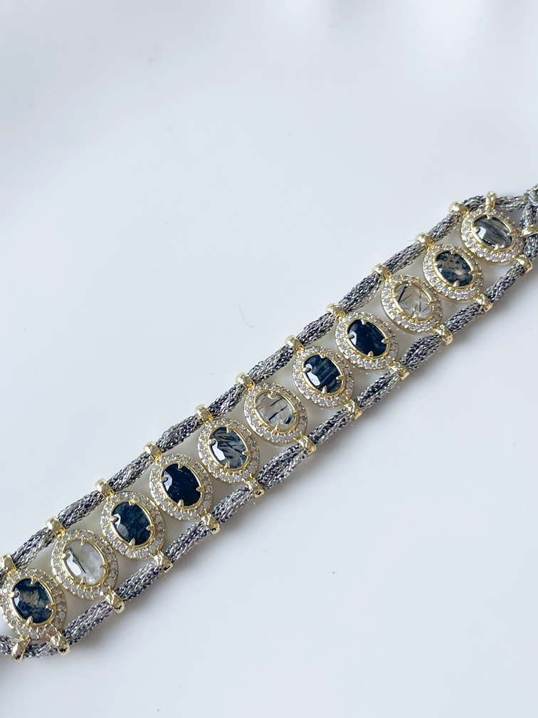 Bracelet Taylor gris doré