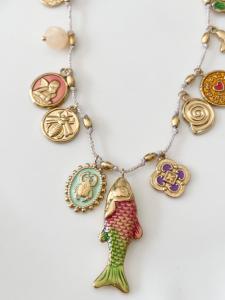 Collier breloques Poisson doré