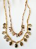 Collier pierres Zélie marron doré