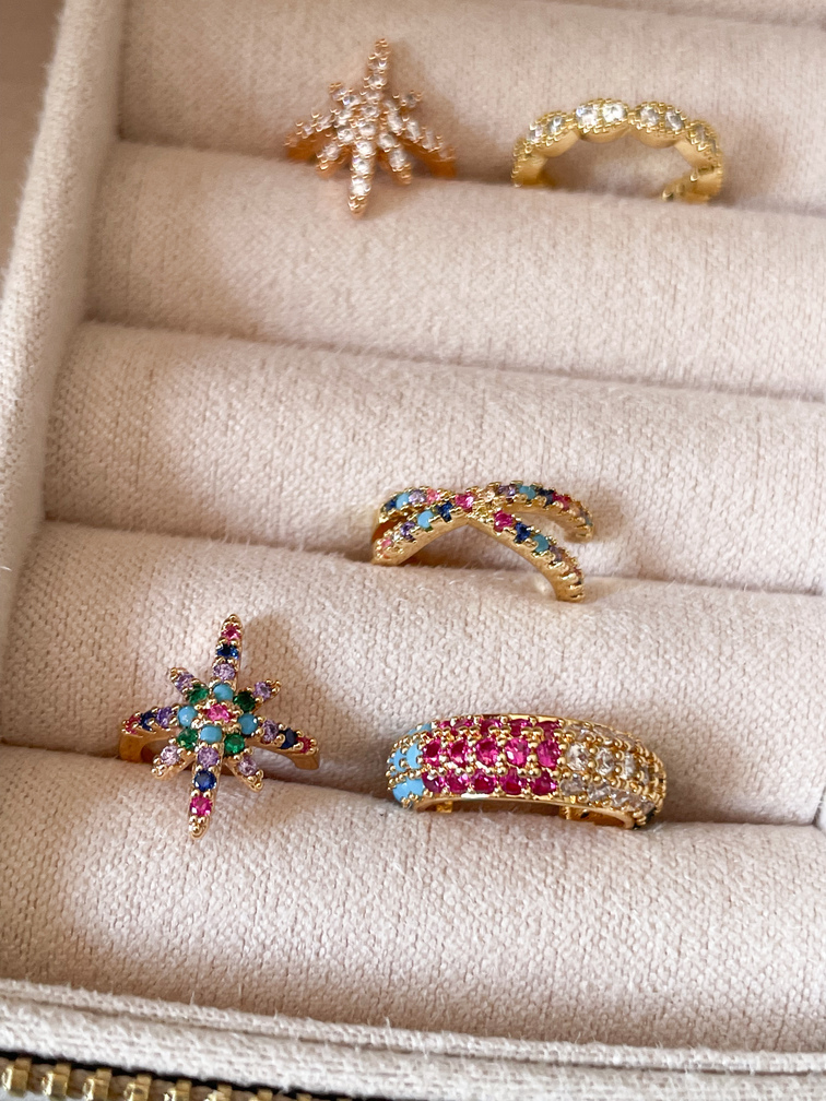 boucle faux piercing anneau multi doré