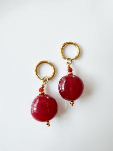 Boucles Nicole bordeaux doré