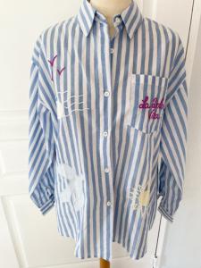 Chemise Musy Muse rayures bleu 38/40 M du live