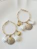 boucles créoles coquillage doré
