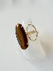 Bague pierres Mado marron blanc doré