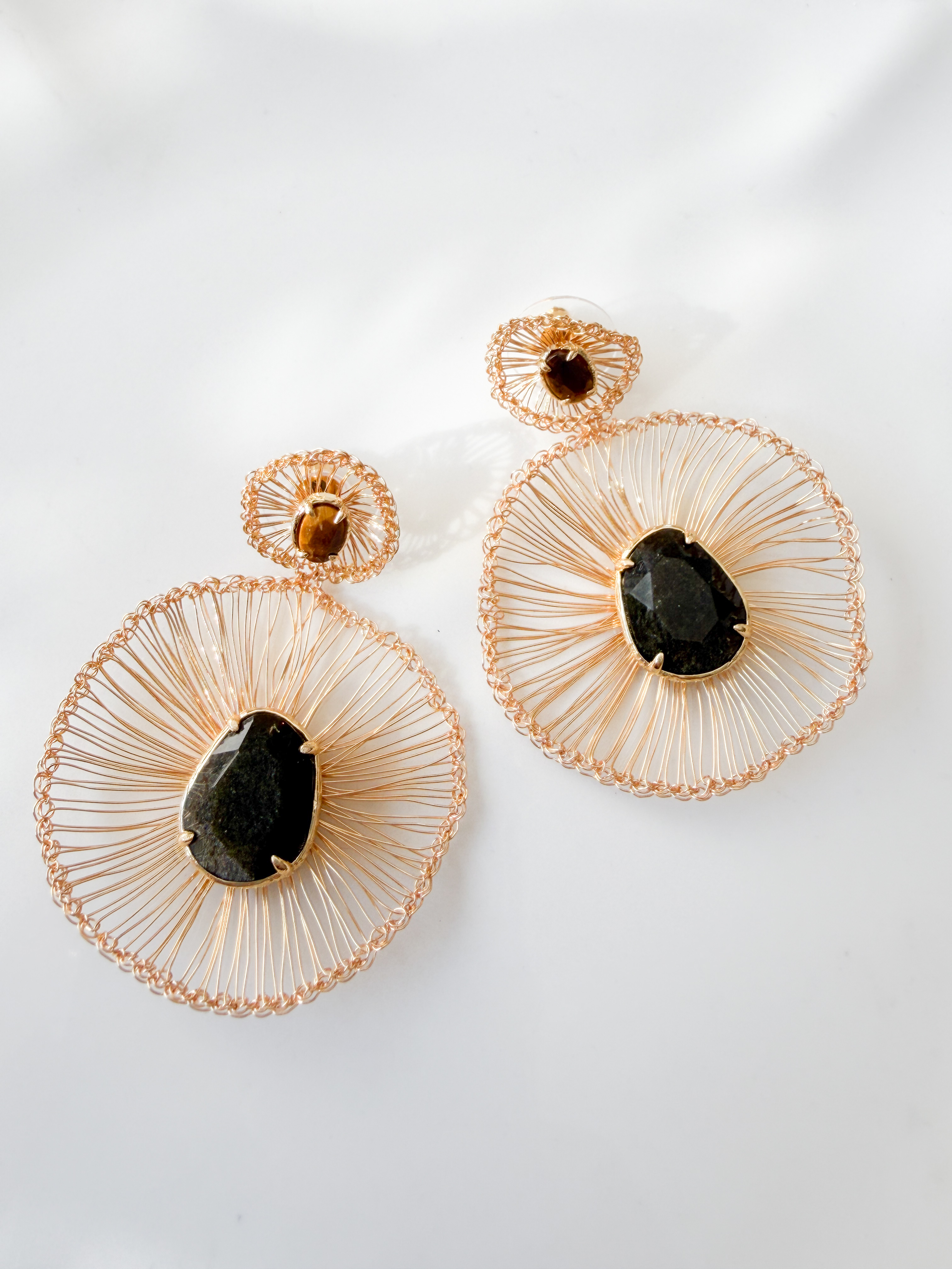 Boucles pierres Gloria doré
