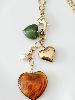 Collier sautoir coeurs doré