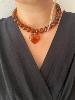 Collier Tissa coeur marron doré