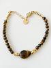 Bracelet pierres Abba marron doré