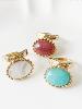 bague ovale rose doré