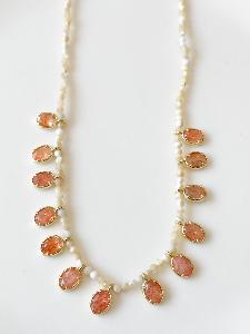 Collier Randy blanc rose doré