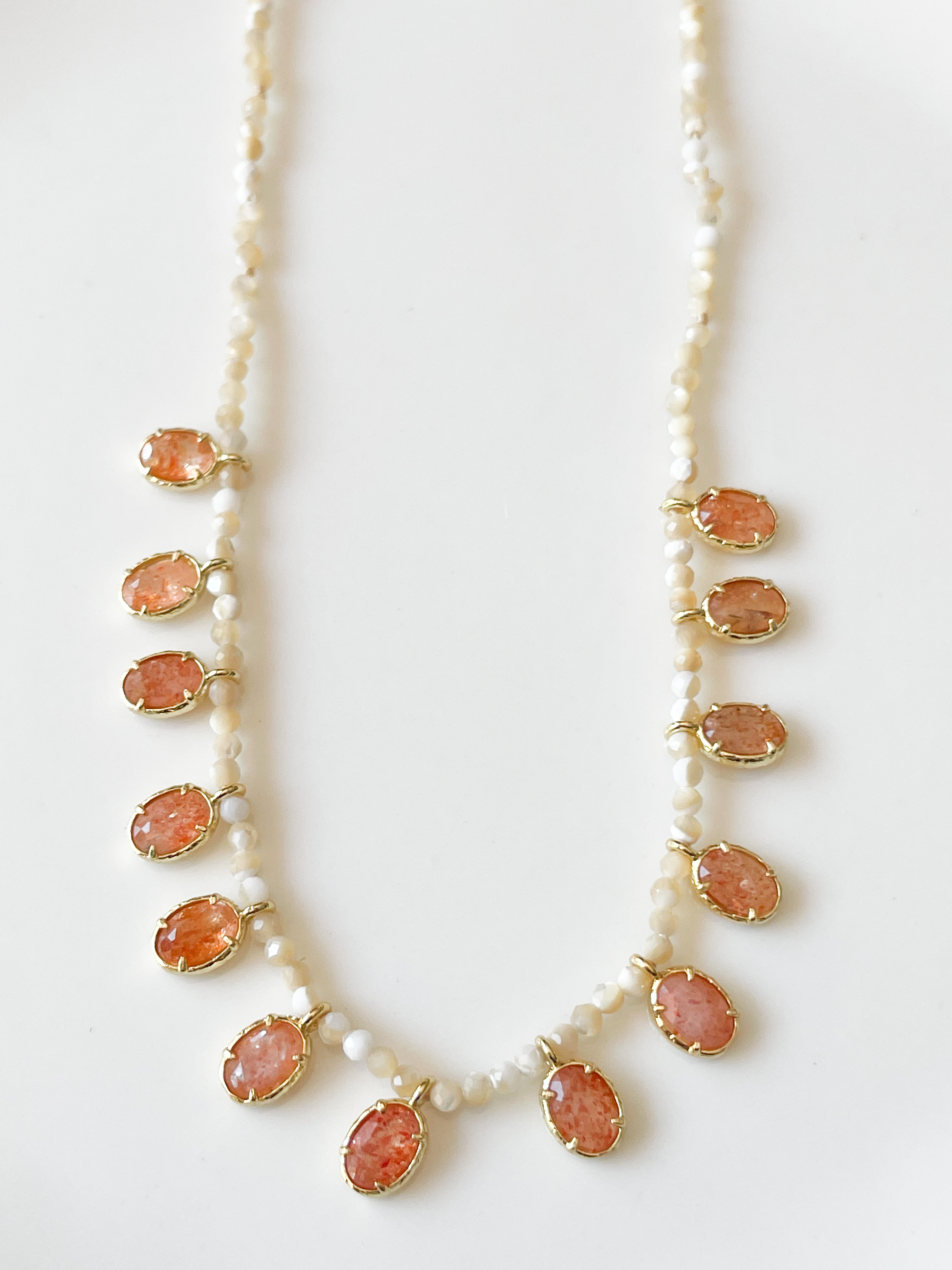 Collier Randy blanc rose doré