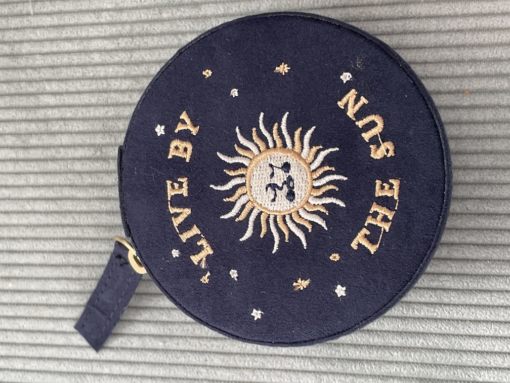 boîte à bijoux ronde velours bleu marine