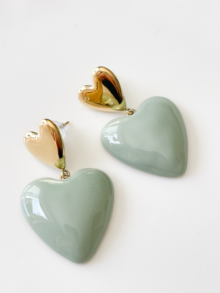 boucles Amour kaki doré
