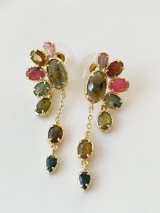 Boucles pierres Rio multi doré