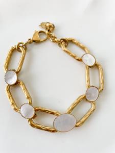 Bracelet Jane blanc doré