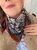 foulard Paisley bleu marron