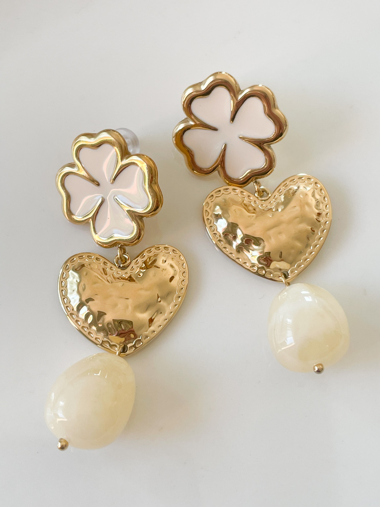 Boucles Sacha beige doré