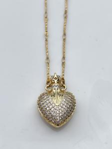 Collier Flacon blanc doré