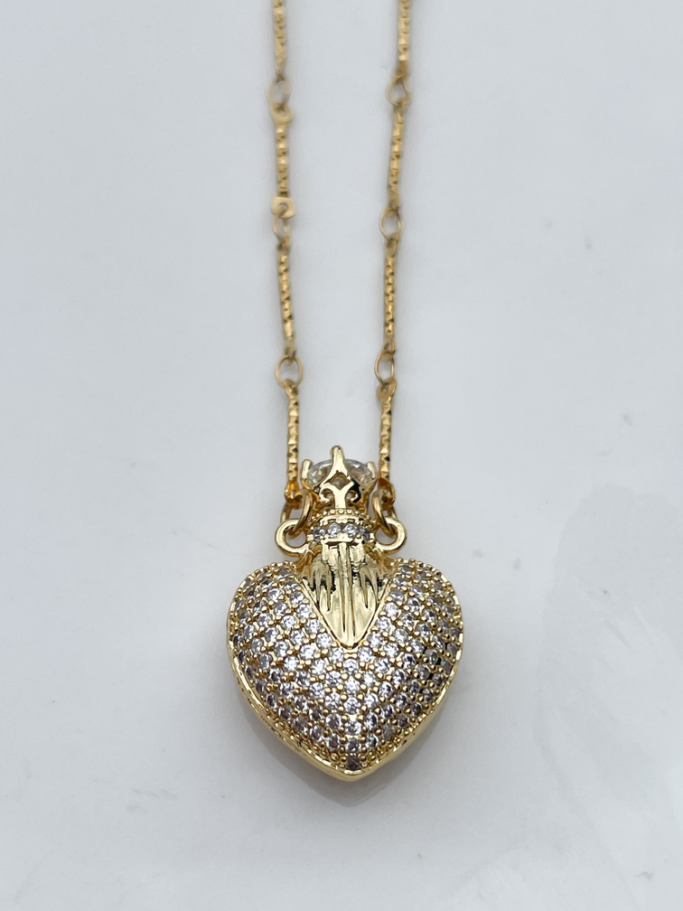 Collier Flacon blanc doré