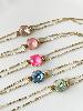 Bracelet cristal BB rose clair doré