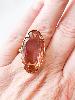 Bague ovale marron doré