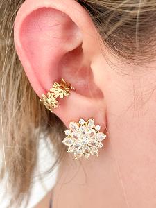 boucle solo fleurs doré