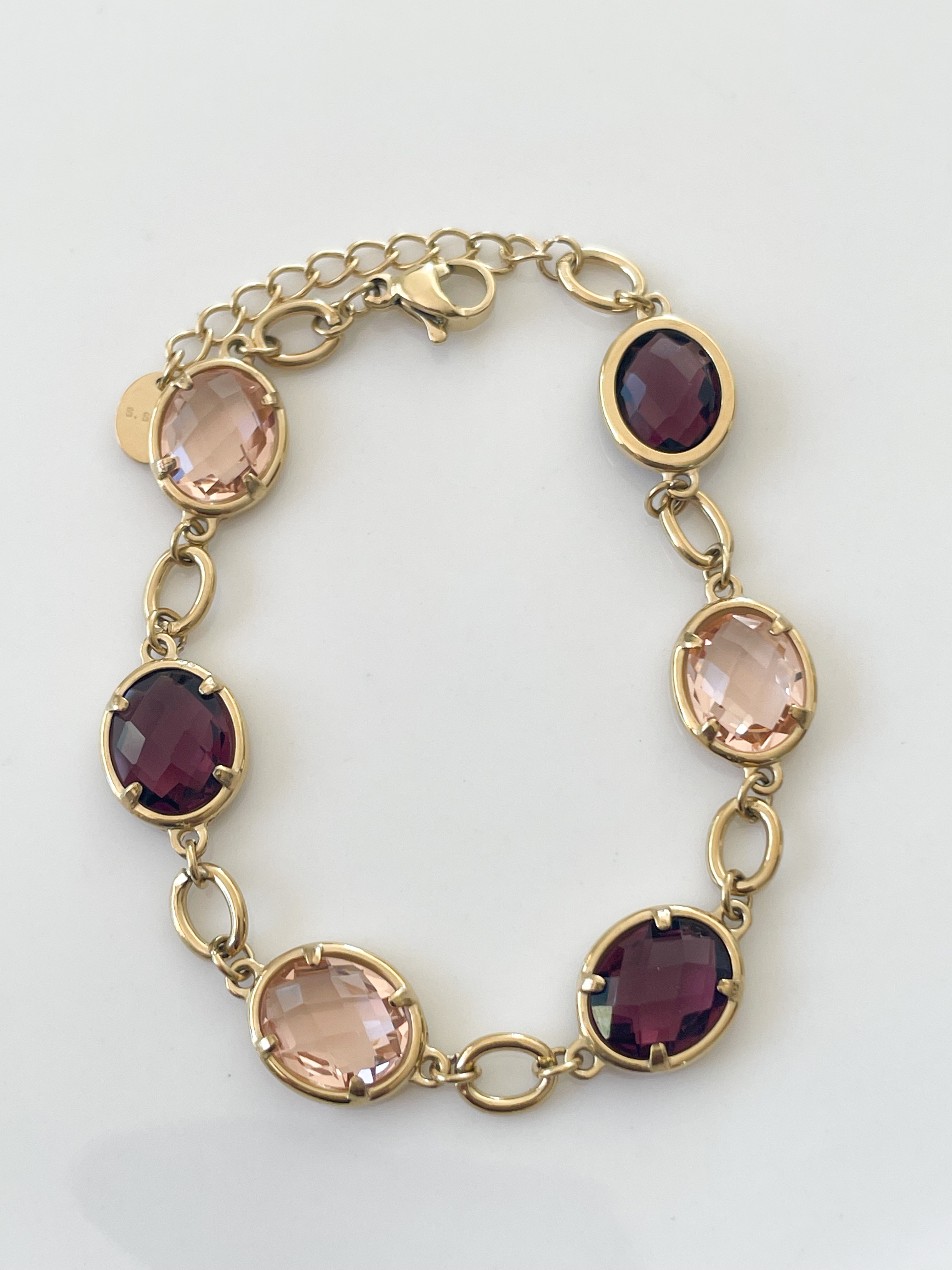 Bracelet cristal violet rose doré
