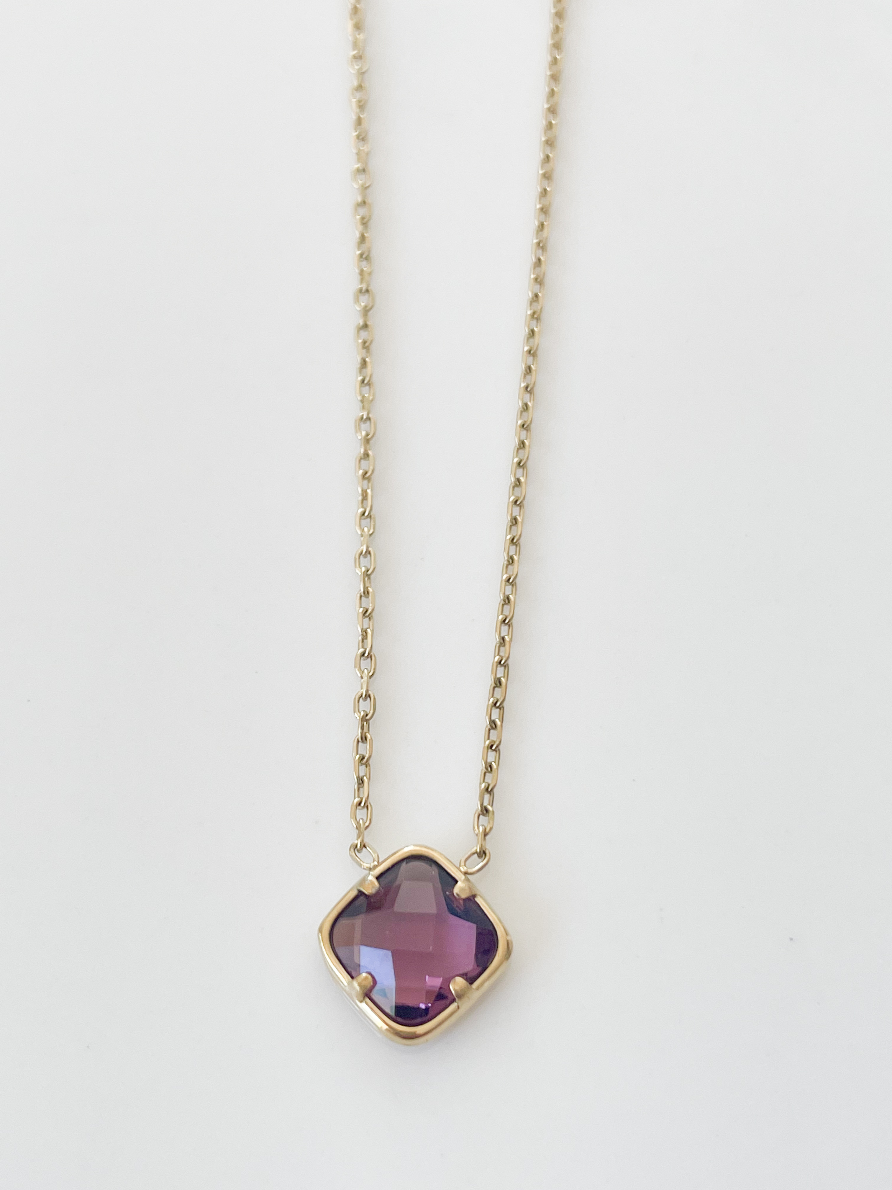 Collier cristal fleur violet doré
