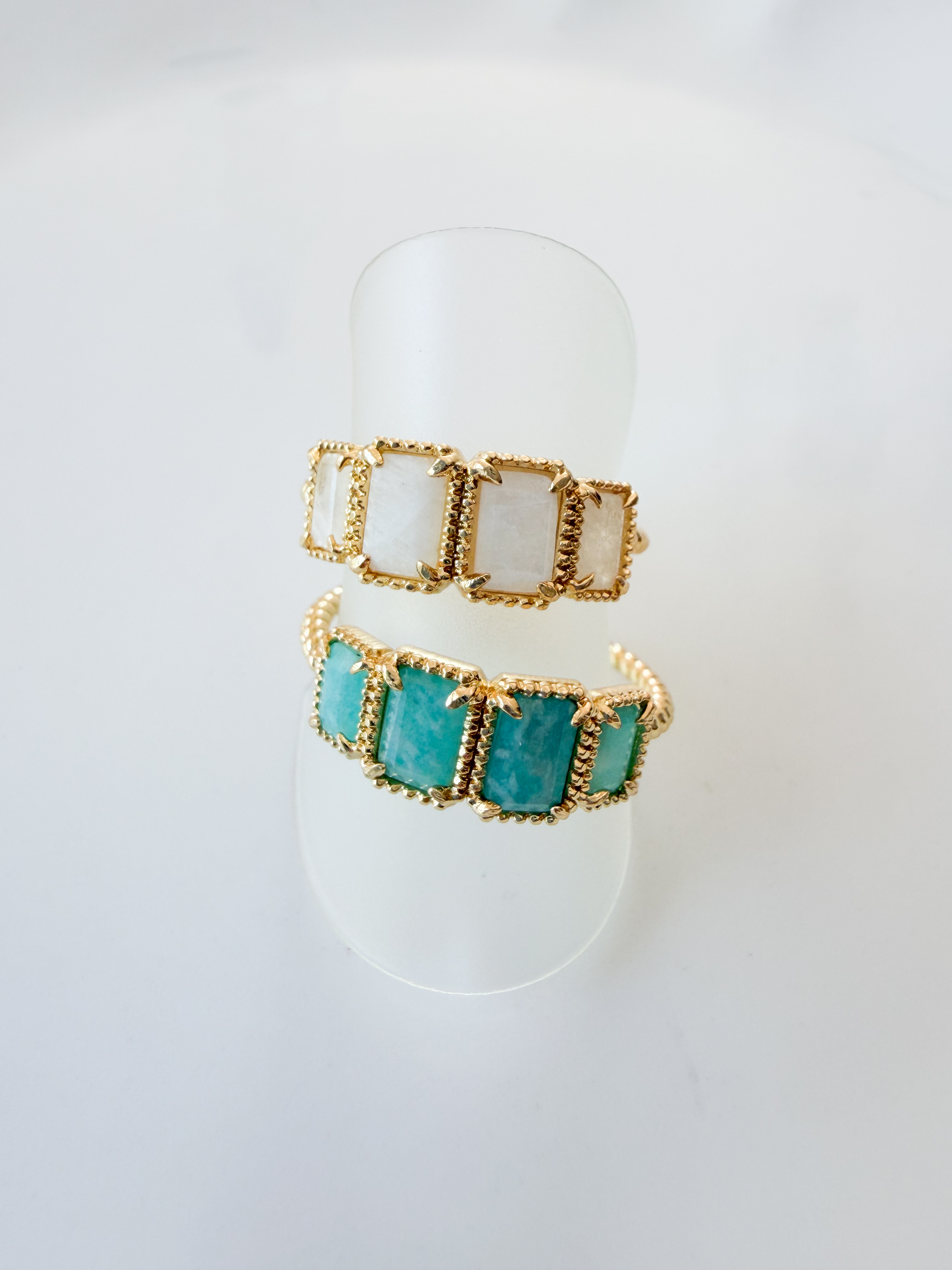 Bague pierres Erica turquoise doré