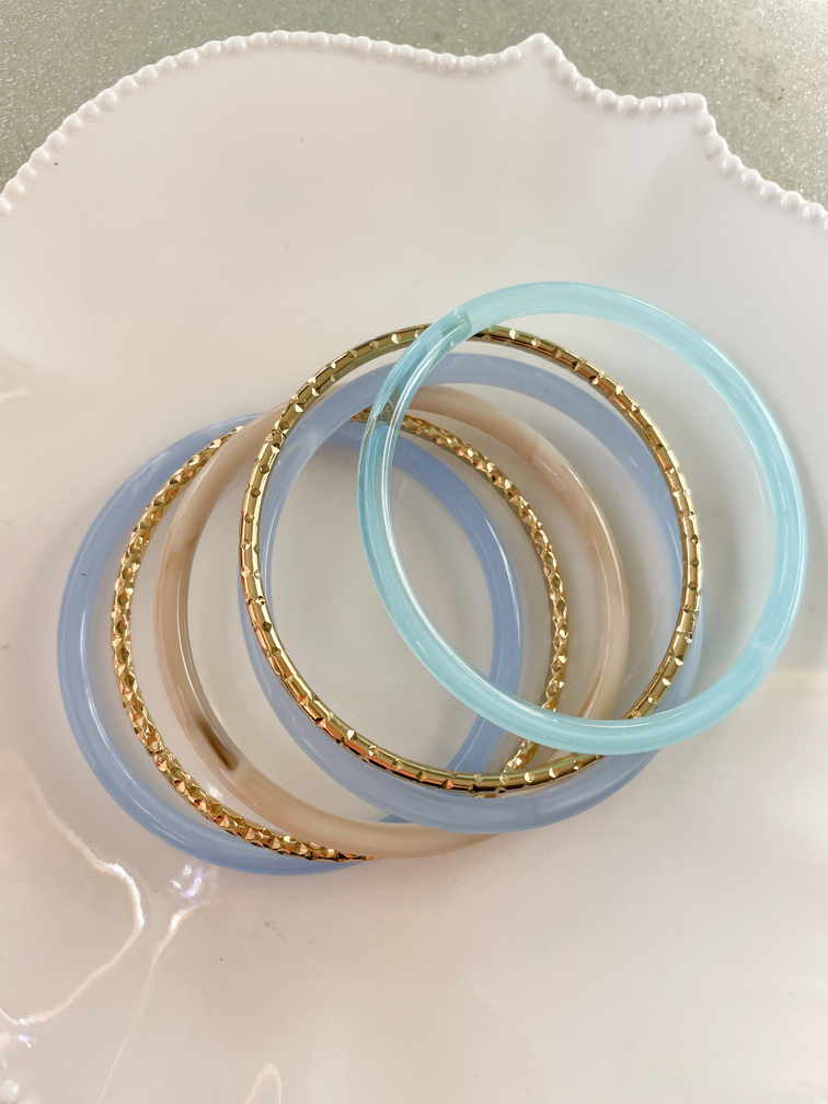 bracelets 6 rangs bleu doré du Live