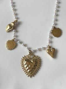 Collier Sweet coeur blanc doré