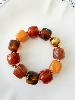 Bracelet perles multi marron doré