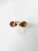 Bague cristal 2 gouttes beige doré