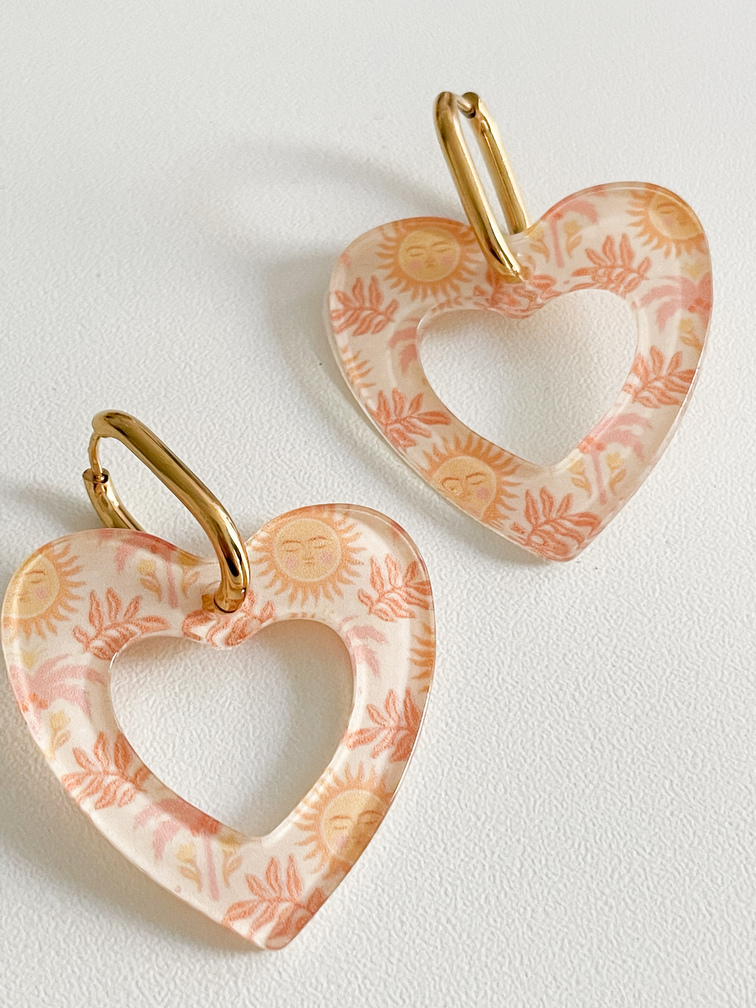 Boucles coeur Vivi soleil doré